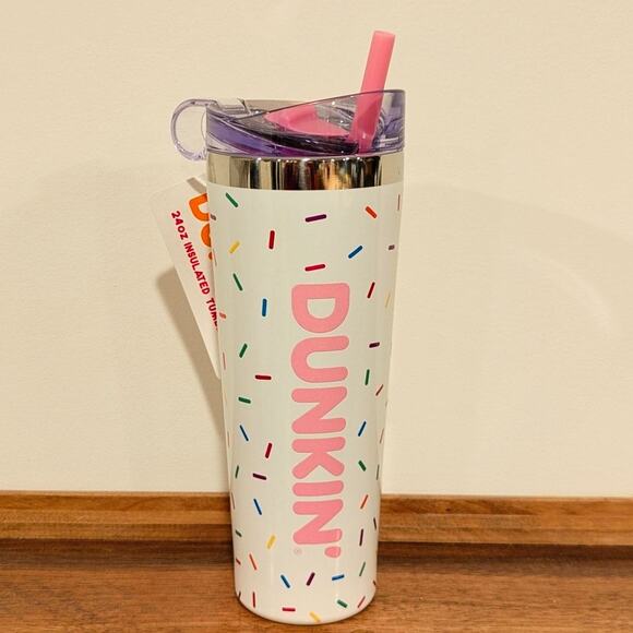 Dunkin Other - Dunkin’ Donuts Confetti Sprinkles Insulated Stainless Steel 24oz Tumbler 2024